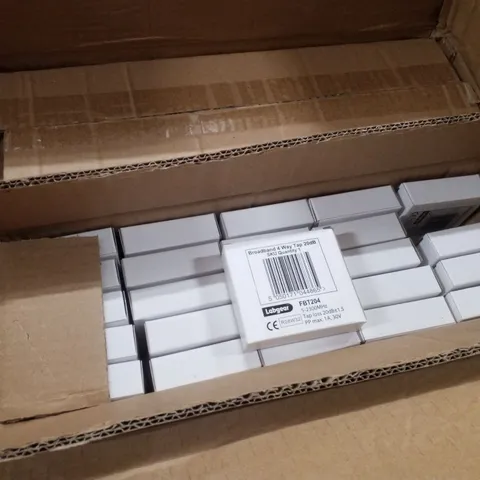 PALLET CONTAINING ASSORTED ASSORTED ELECTRICAL PRODUCTS INCLUDING BROADBAND 4 WAP TAPS, 1.5M TRIPLE PHONO CABLES & LABGEAR 2 WAY TAPS