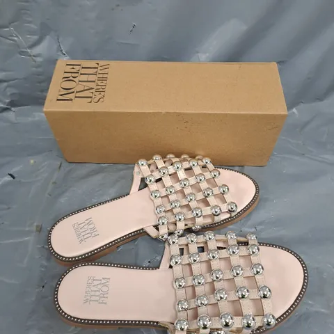 BOXED PAIR OF WHERE'S THAT FROM OPEN TOE SANDALS IN PINK/BROWN - 6