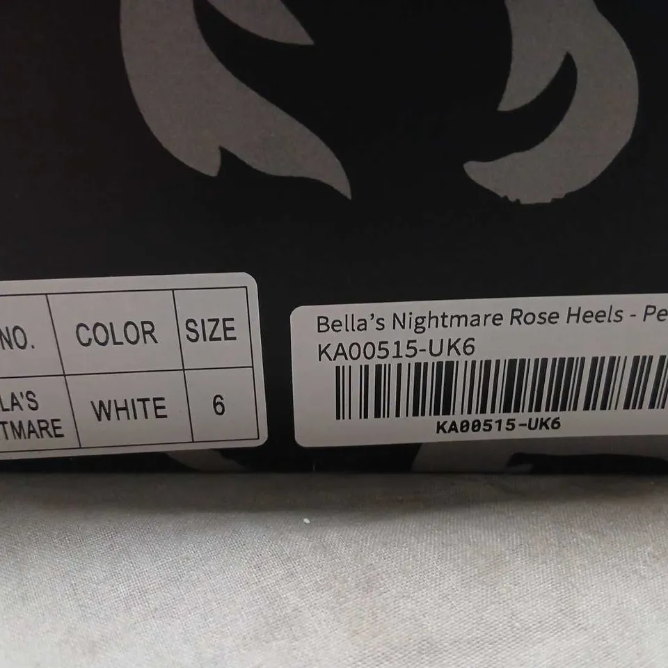 KOI BELLA'S NIGHTMARE ROSE HEELS - PEARL (WHITE), UK 6