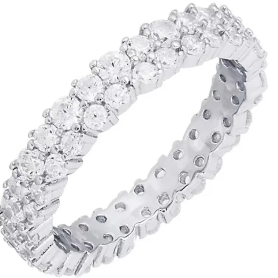 DIAMONIQUE 1.5CT TW ETERNITY RING STERLING SILVER