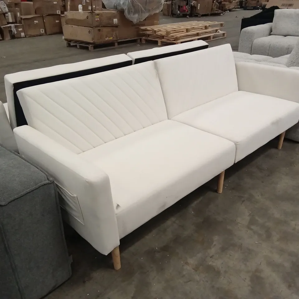 DESIGNER 3 SEATER VELVET UPHOLSTERED SOFA BED