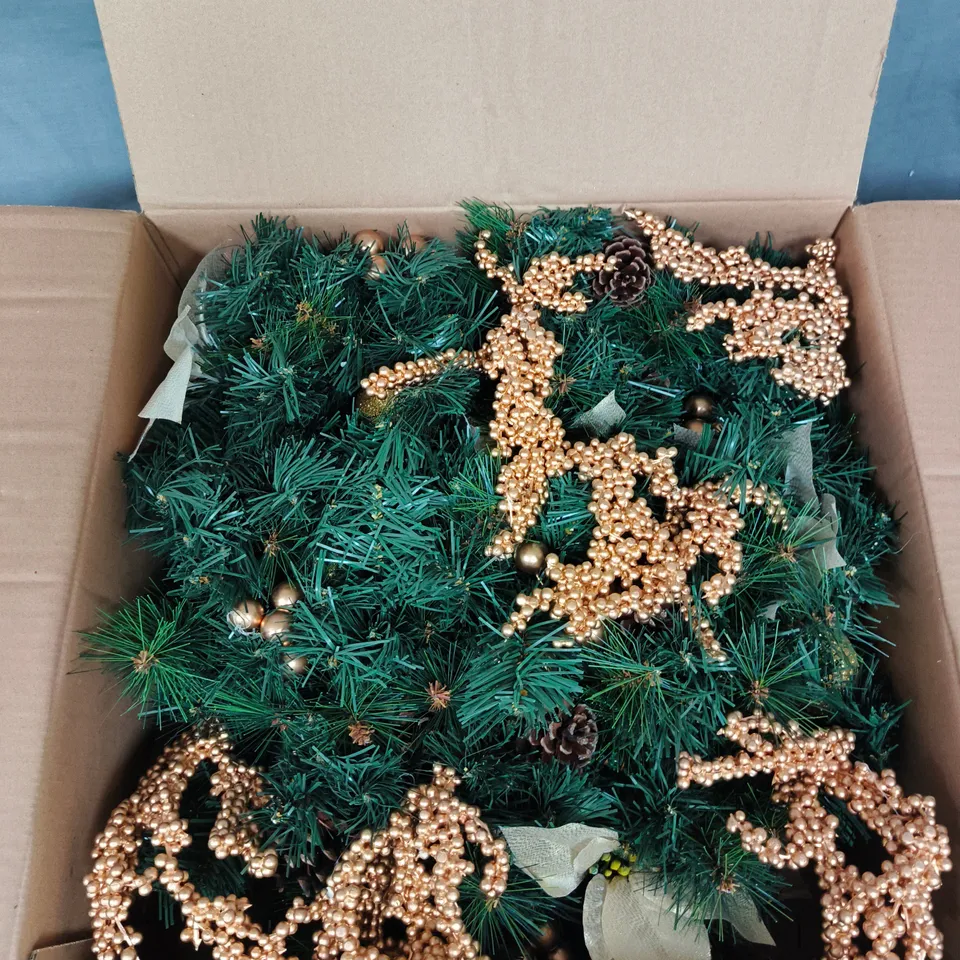 BEST ARTIFICIAL 12FT GOLD TONE DECORATED GARLAND 