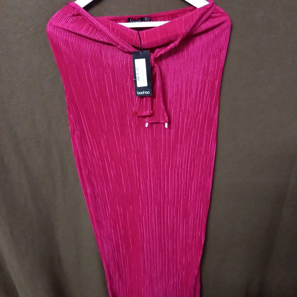 PLISSE HALTERNECK MIDAXI DRESS SIZE 14