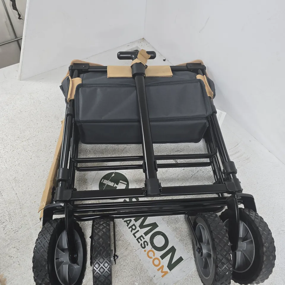 FOLDABLE GARDEN UTILITY WAGON CART – BLACK FRAME