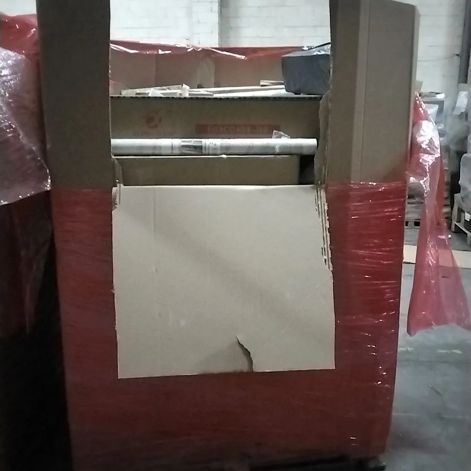 PALLET OF HOUSEHOLD ITEMS TO INCLUDE KATHERINE APPLEGATE BOOKS, EXCERISE MAT, FISHING REEL,  LUGGAGE STRAPS AND OTHER ASSORTED ITEMS...