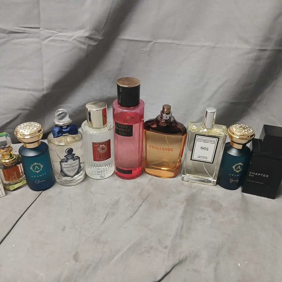 APPROXIMATELY 10 ASSORTED UNBOXED FRAGRANCES TO INCLUDE; NEW NOTES, CHAPTER, PENHALIGONS AND CHALLENGE