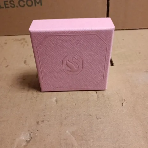 SWAROVSKI SILVER-TONE PAVÉ HOOP EARRINGS IN PINK PRESENTATION BOX
