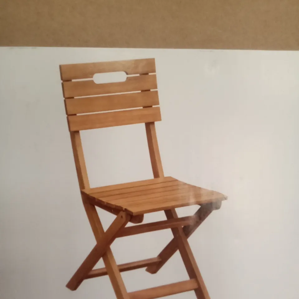 BOXED GOODHOME DENIA FOLDING WOODEN CHAIR