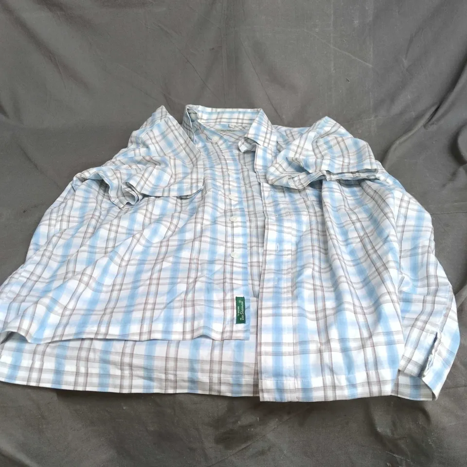 BEN SHERMAN MEN'S SHIRT – LIGHT BLUE PLAID, SIZE L