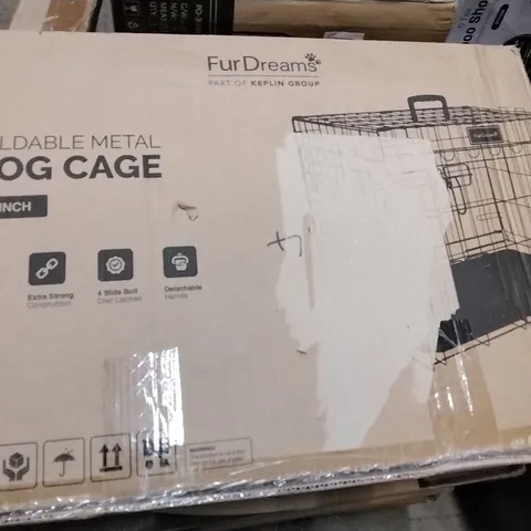 BOXED FOLDABLE METAL DOG CAGE 24 INCH