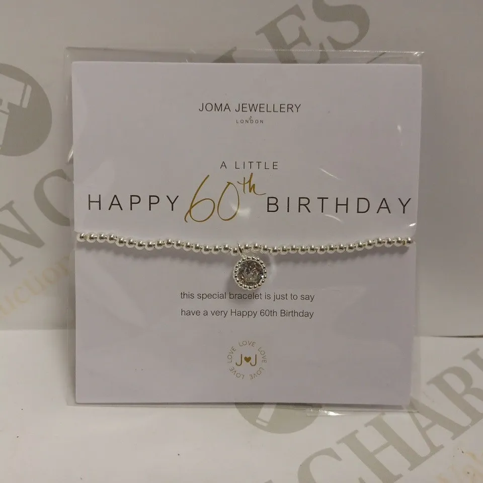 JOMA JEWELLERY `HAPPY 60TH BIRTHDAY` SILVER EFFECT BRACELET