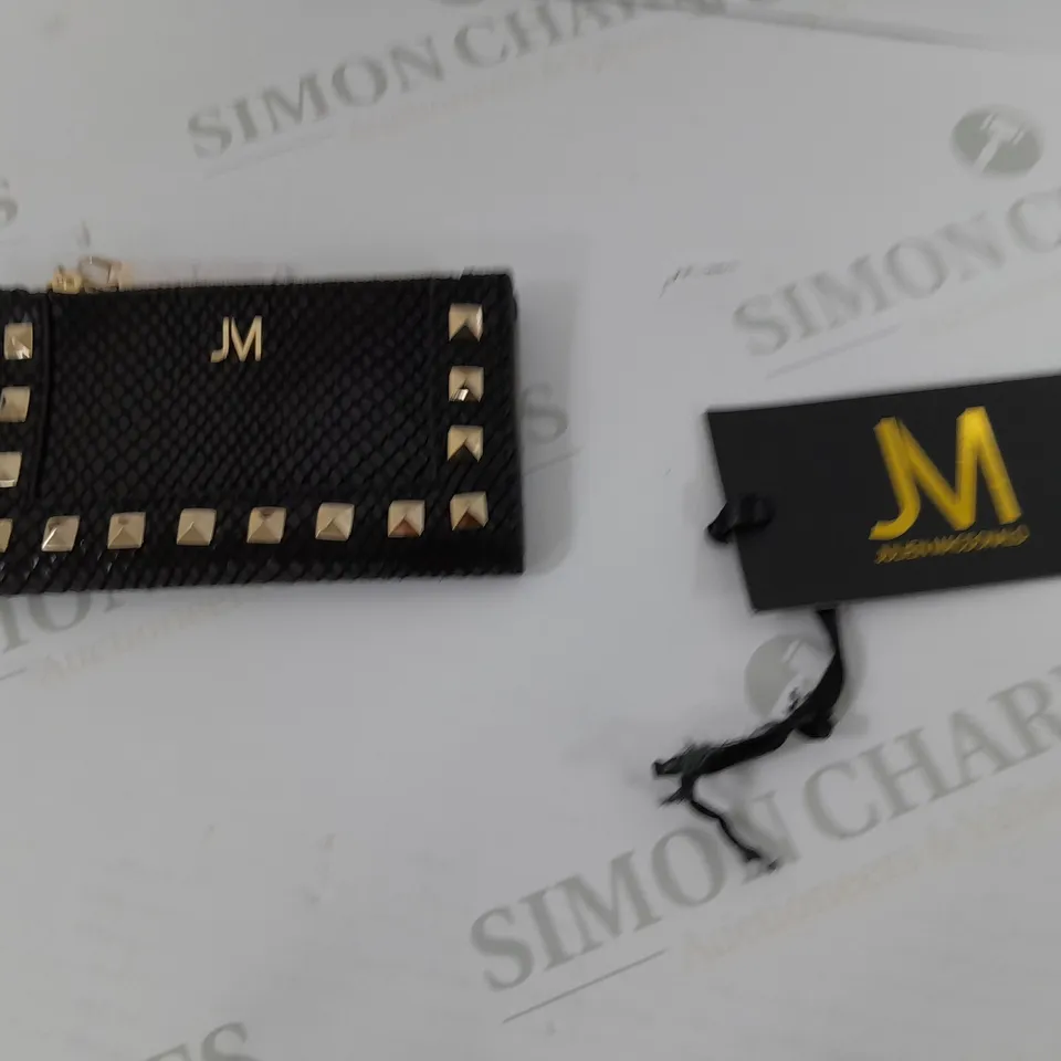 JULIEN MACDONALD STUDIO STUDED PURSE BLACK SNAKE STYLE 