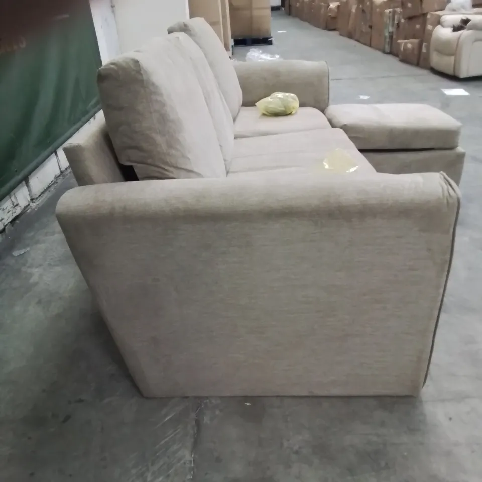 QUALITY DESIGNER FABRIC UPHOLSTERED CORNER SOFA/CHAISE LOUNGE 