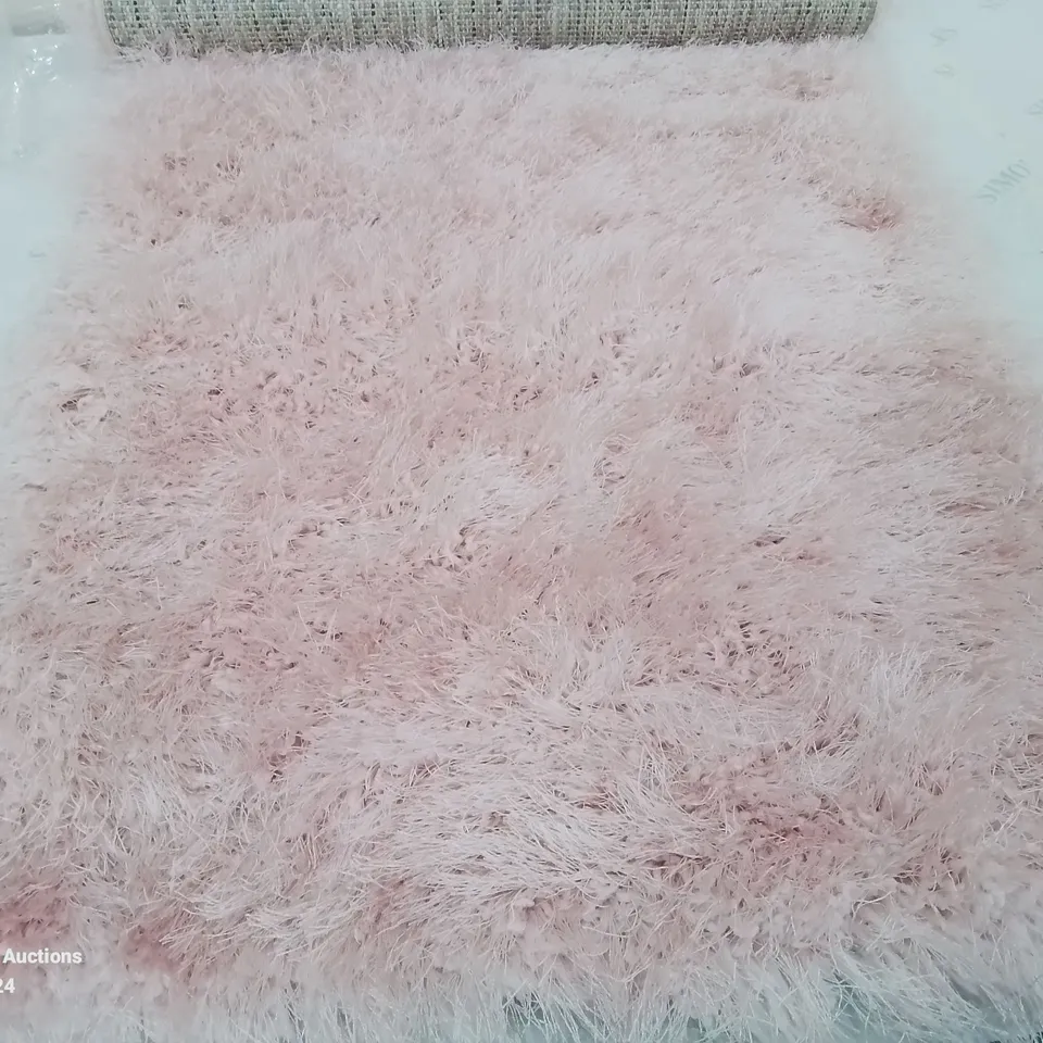 BRAND NEW PACO HOME 300 GLAMOUR PINK/ROSE 60X100CM SHAGGY RUG