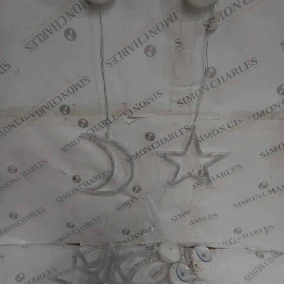 BOXED HOME REFLECTIONS SET OF SIX WINDOW LIGHT DOTS - 3 MOONS AND 3 STARS BATTERIES INCLUDED