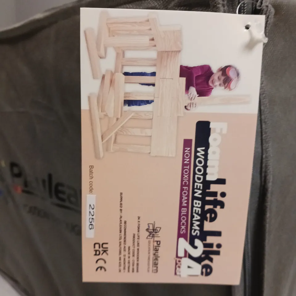 PLAYLEARN FOAM WOODEN BEAMS 24PCS