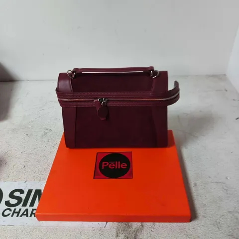 GRAND PELLE BURGUNDY LEATHER HANDBAG – ZIP CLOSURE