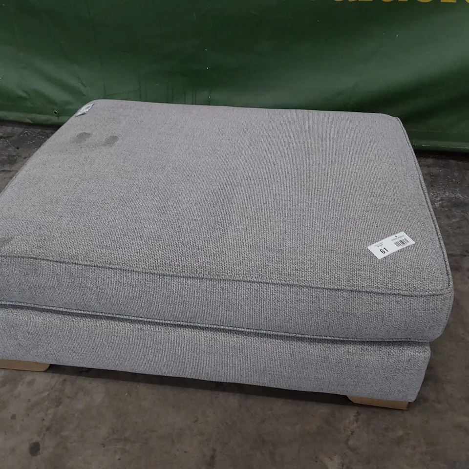 QUALITY BRITISH DESIGNER LOUNGE Co. LARGE RECTANGULAR FOOTSTOOL GREY FABRIC 