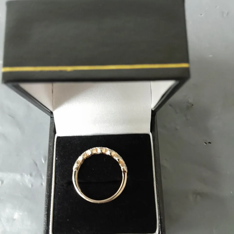 9CT YELLOW GOLD 0.17CT DIAMOND TWO ROW RING