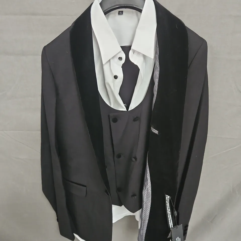 ROCO PREMIERE VALENTINO 3PCE SUIT WITH SHIRT IN BLACK SIZE 15YRS