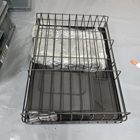 CABINET PULL-OUT WIRE STORAGE RACK – BLACK, DUAL-TIER