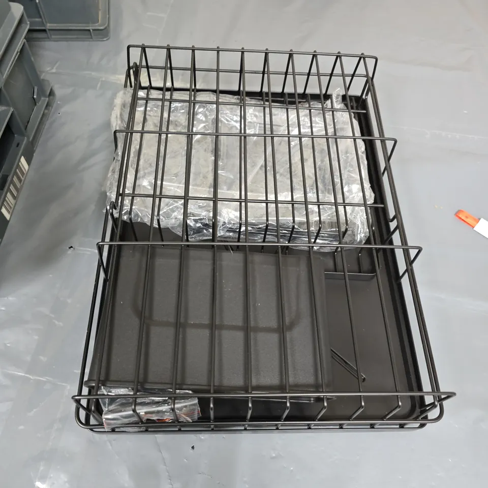 CABINET PULL-OUT WIRE STORAGE RACK – BLACK, DUAL-TIER