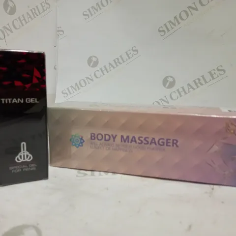 LOT OF TWO TO INCLUDE BODY MASSAGER AND TITAN GEL