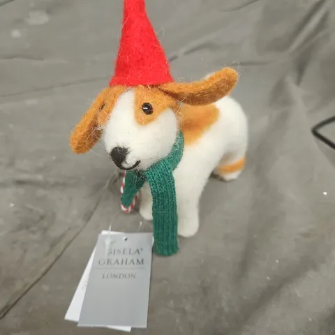 12 X GISELA GRAHAM PLUSH DOG HANGING CHRISTMAS DECORATIONS