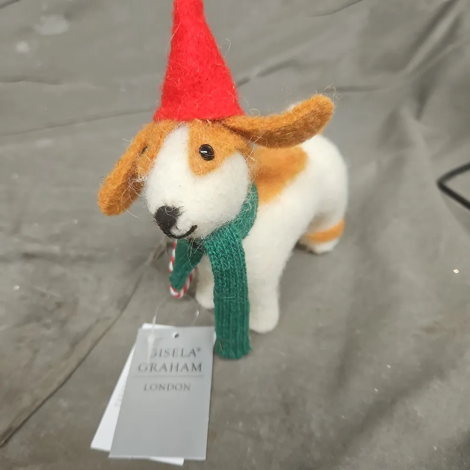 12 X GISELA GRAHAM PLUSH DOG HANGING CHRISTMAS DECORATIONS