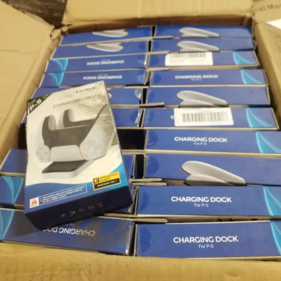 PALLET CONTAINING ASSORTED PRODUCTS INCLUDING P-5 CHARGING DOCKS, PC CAMERA & OPTICAL WIRELESS COMPUTER MOUSE