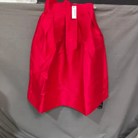 KAREN MILLEN TWILL-WOVEN MAIA SKIRT – RED, UK 8