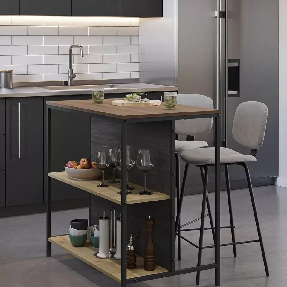 BOXED DETROIT BAR TABLE //DARK BROWN-SAPPHIRE