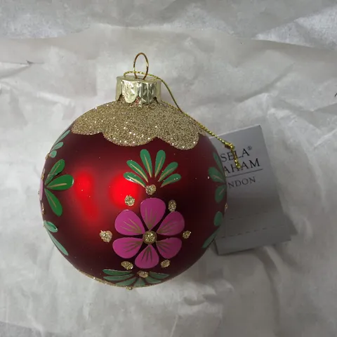 SET OF 12 GISELA GRAHAM DECORATIVE RED BAUBLES