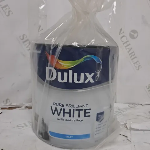 DULUX PURE BRILLIANT WHITE MATT EMULSION PAINT, 2.5L - COLLECTION ONLY