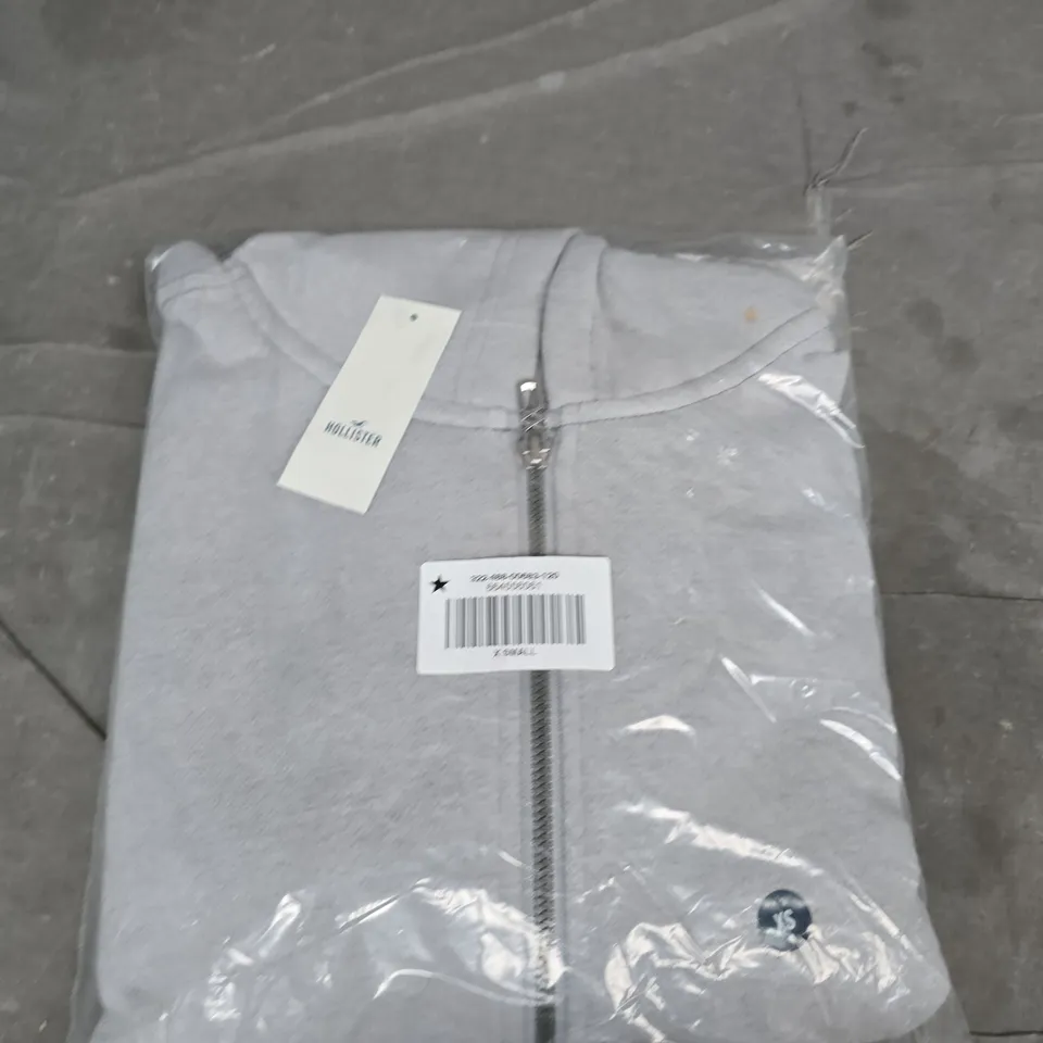 BAGGED HOLLSTER FULL ZIP JACKET IN GREY - SIZE XS