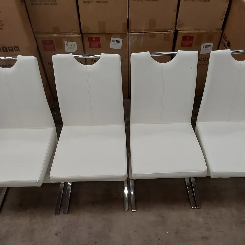 SET OF 6 DESIGNER FAUX LEATHER DINING CHAIRS