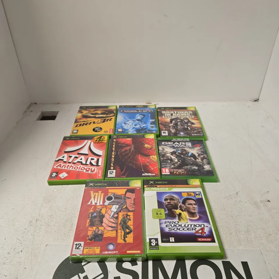 APPROXIMATELY 8 ASSORTED XBOX GAMES INCLUDING ATARI ANTHOLOGY AND BROTHERS IN ARMS 