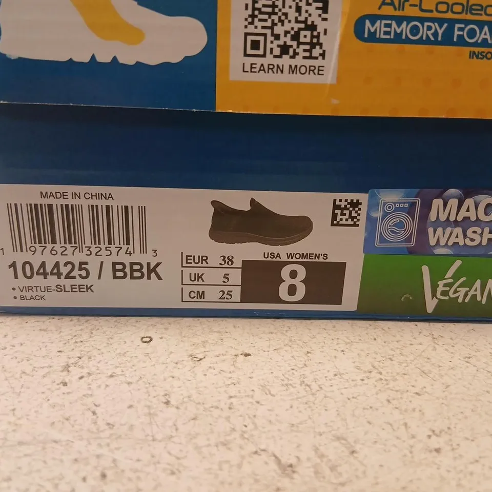 SKECHERS SLIP-INS MEMORY FOAM SHOES – BLACK, UK 5