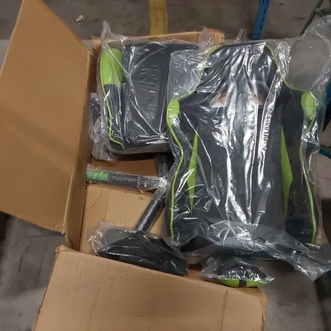 BOXED BLACK/GREEN GAMING CHAIR 