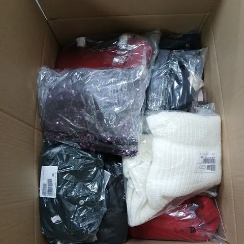 BOX OF APPROXIMATELY 20 ITEMS INCLUDING CHRISTMAS DECORATIONS CLOTHES COATS ECT