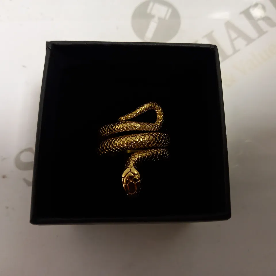 OUTLAWS SERPENT GOLD EFFECT RING - SIZE 13