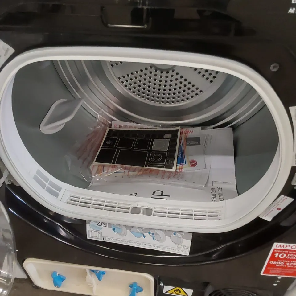 HOOVER H-DRY 300 BATDH7A1TCEB INTEGRATED HEAT PUMP TUMBLE DRYER, WIFI CONNECTED, 7KG, BLACK