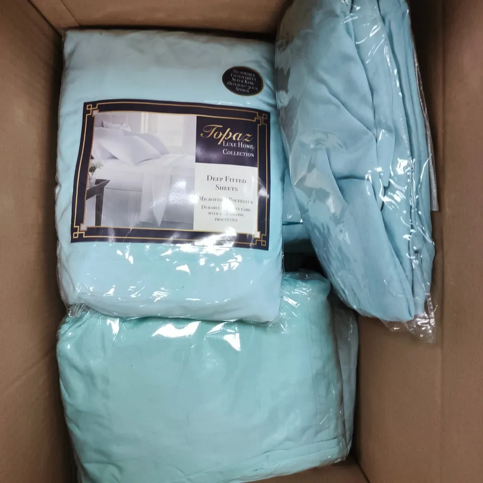 APPROXIMATELY 10 TOPAZ LUXE HOME COLLECTION DEEP FITTED SHEETS