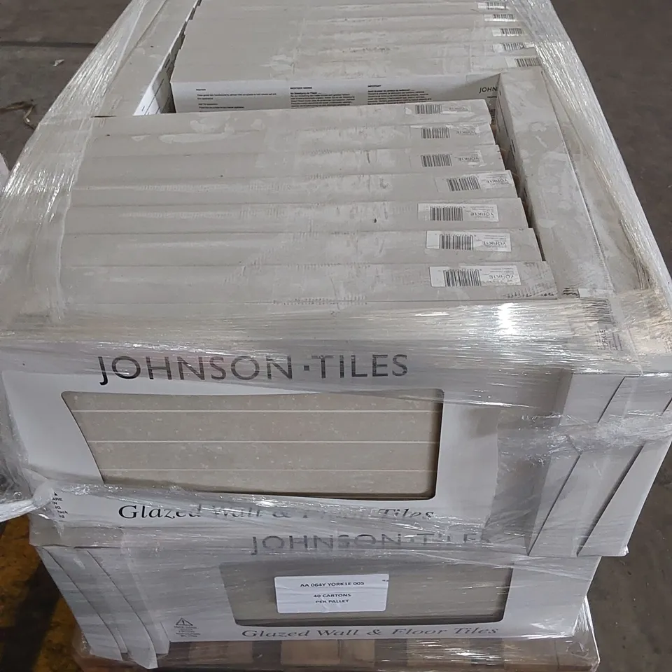 PALLET CONTAINING 40 CARTONS OF JOHNSONS CTD YORK STONE TILES - 5 PER PACK / 597X297X11MM