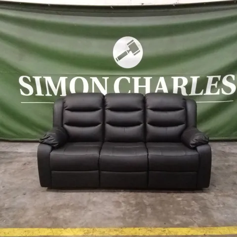 ROTHBURY LUXURY FAUX LEATHER HIGH BACK 3 SEATER MANUAL RECLINER SOFA