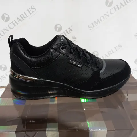 BOXED SKETCHERS BLACK TRAINER - SIZE 4 