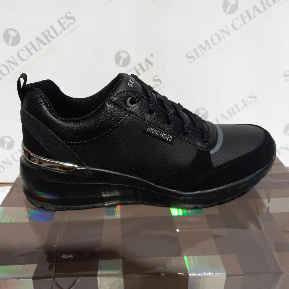 BOXED SKETCHERS BLACK TRAINER - SIZE 4
