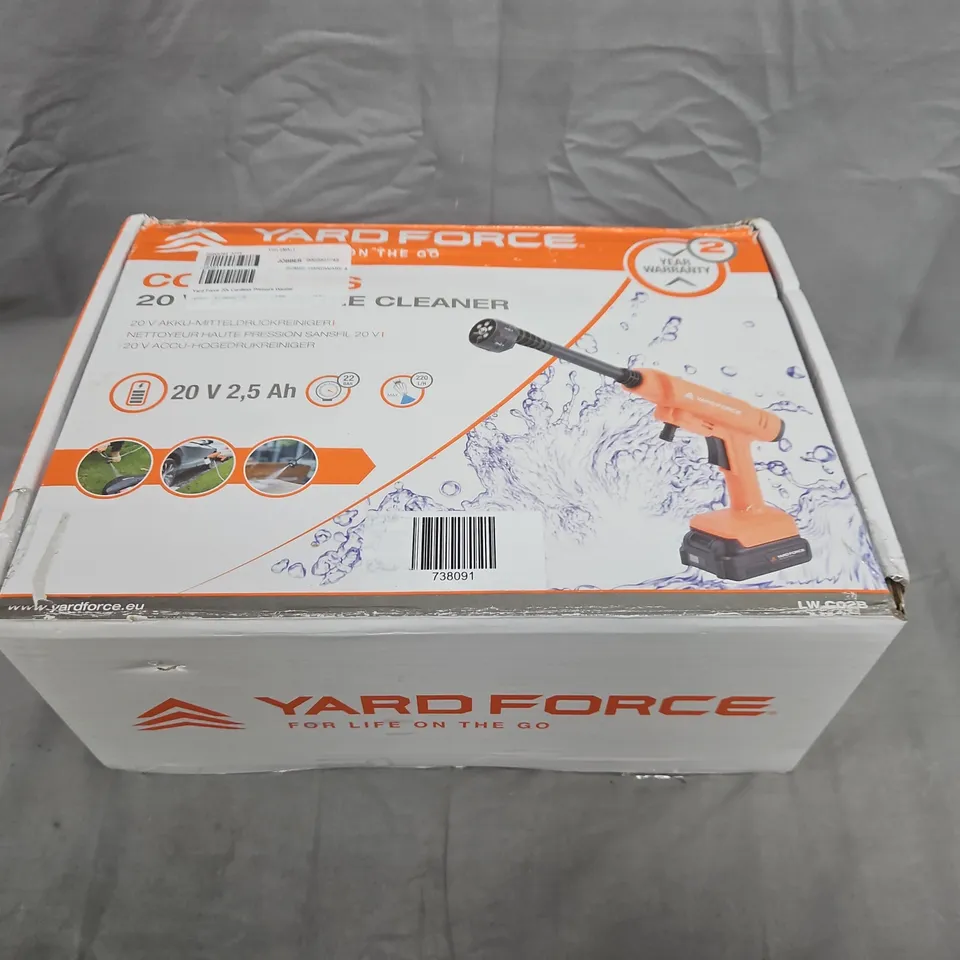 YARD FORCE 20V CORDLESS PRESSURE WASHER