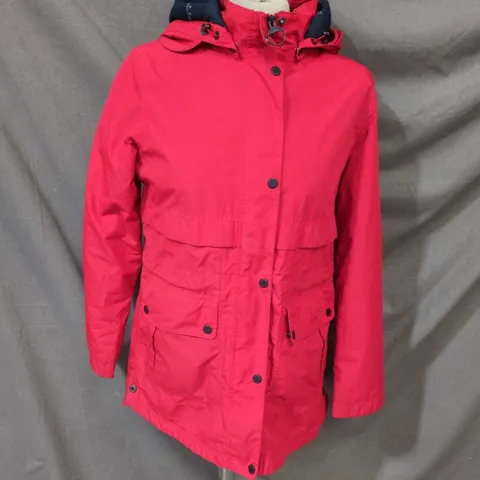 BARBOUR WATERPROOF JACKET – RED, UK 12