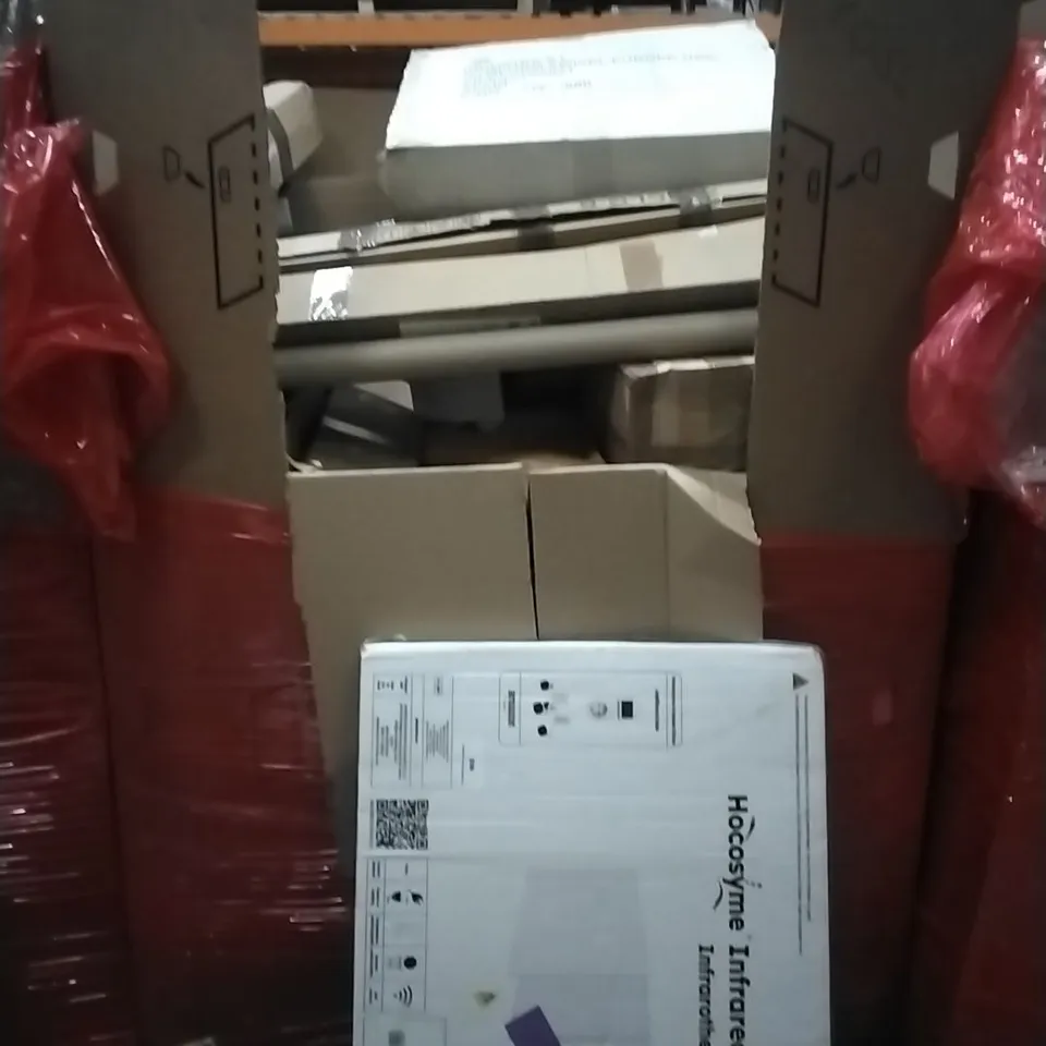 PALLET OF HOUSEHOLD ITEMS TO INCLUDE INFRARED HEATING PANEL, 3D PRINTER, INLINE SKATES,WORK PLATFORM AND OTHER ASSORTED ITEMS...